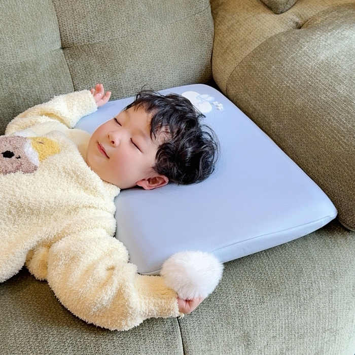 91家纺网 家纺一手货源 找家纺 兜米家居 2026新款酒店同款深睡儿童枕头3-12岁枕头枕芯吸湿透气颈椎枕 蓝色