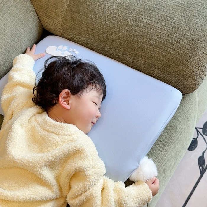 91家纺网 家纺一手货源 找家纺 兜米家居 2026新款酒店同款深睡儿童枕头3-12岁枕头枕芯吸湿透气颈椎枕 蓝色