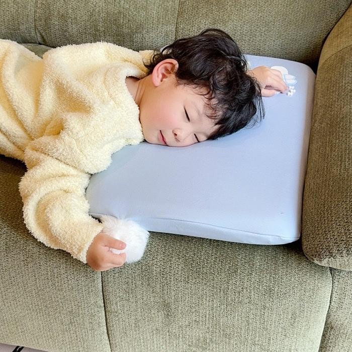 91家纺网 家纺一手货源 找家纺 兜米家居 2026新款酒店同款深睡儿童枕头3-12岁枕头枕芯吸湿透气颈椎枕 蓝色