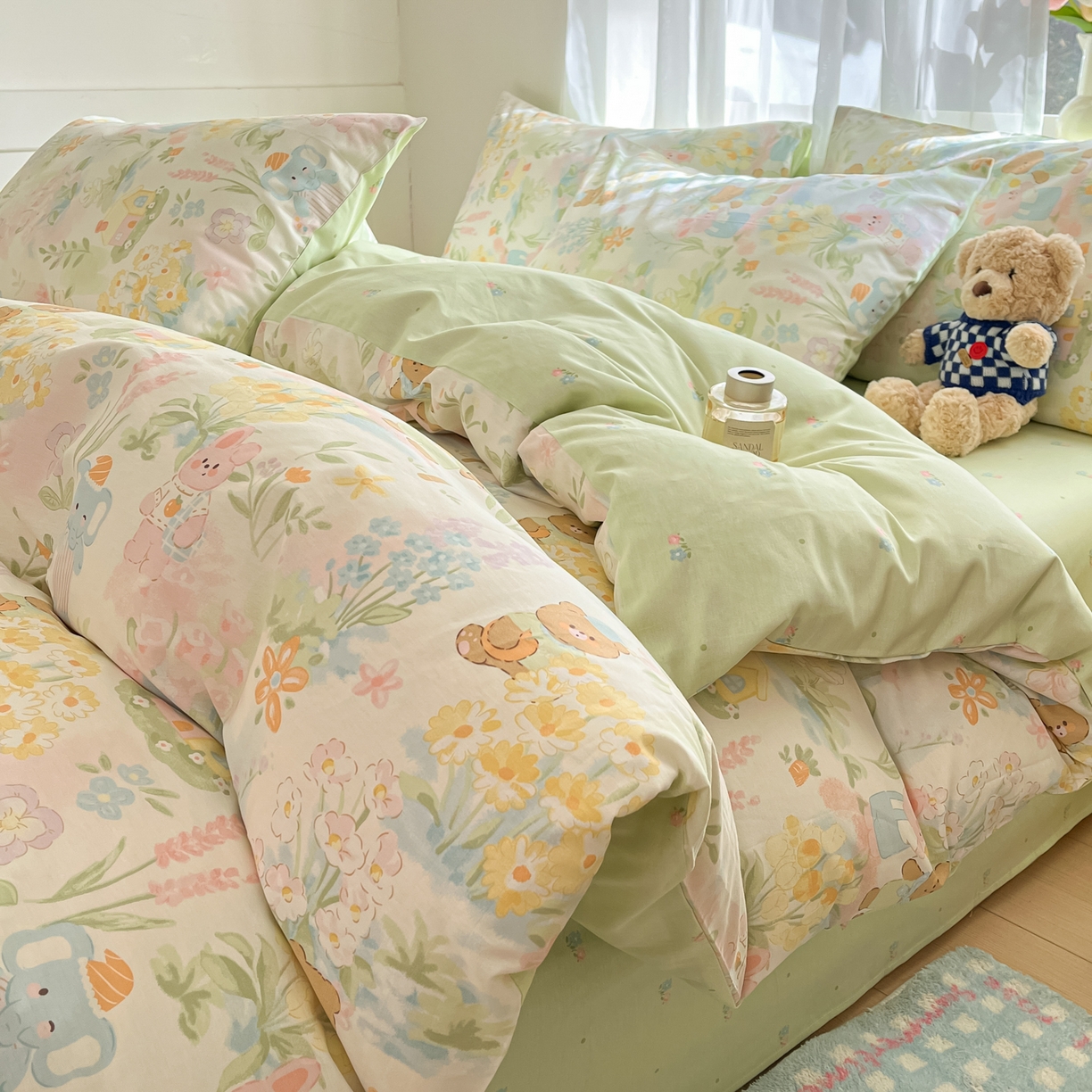 吉象家纺 2026新款高支密全棉印花四件套 春游手记