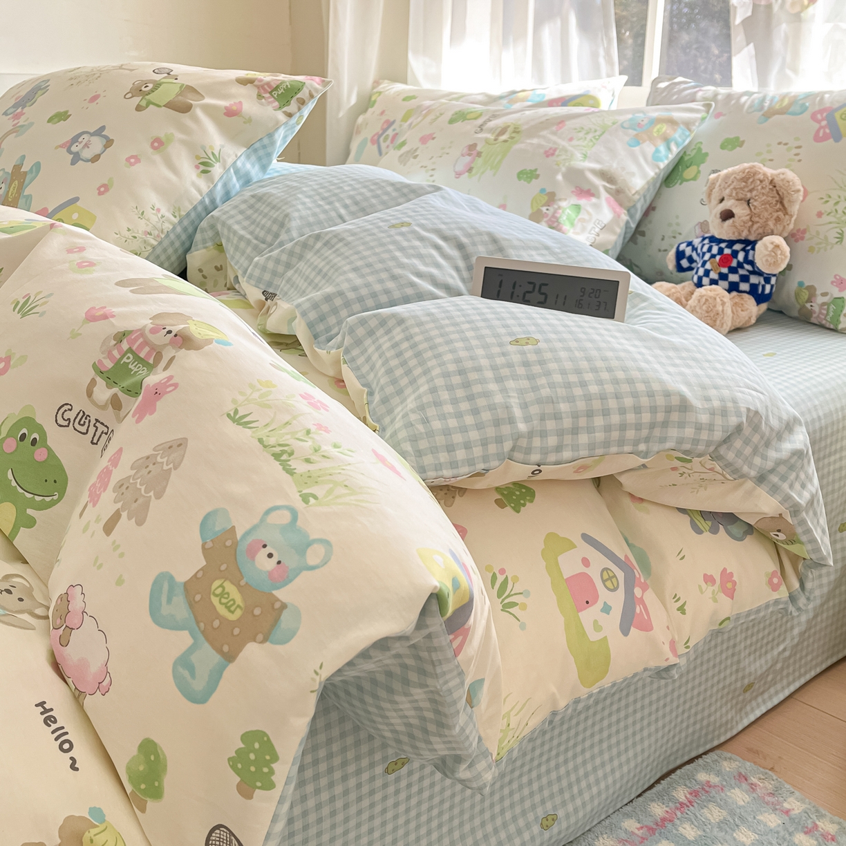 91家纺网 家纺一手货源 找家纺 吉象家纺 2026新款高支密全棉印花四件套 妙趣乐园