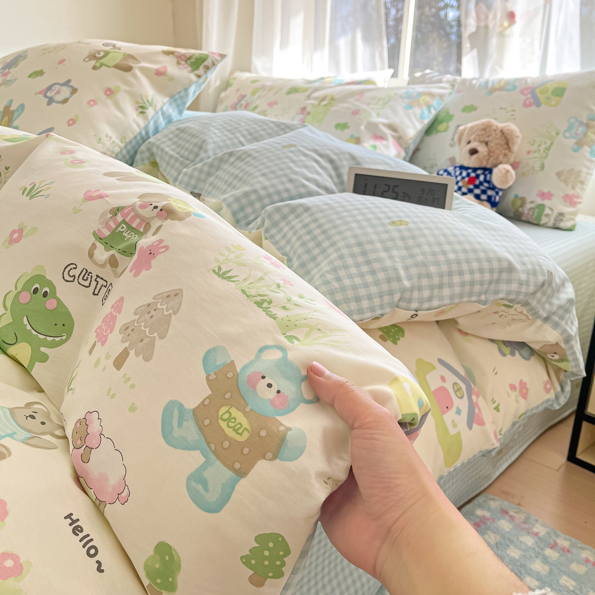 91家纺网 家纺一手货源 找家纺 吉象家纺 2026新款高支密全棉印花四件套 妙趣乐园