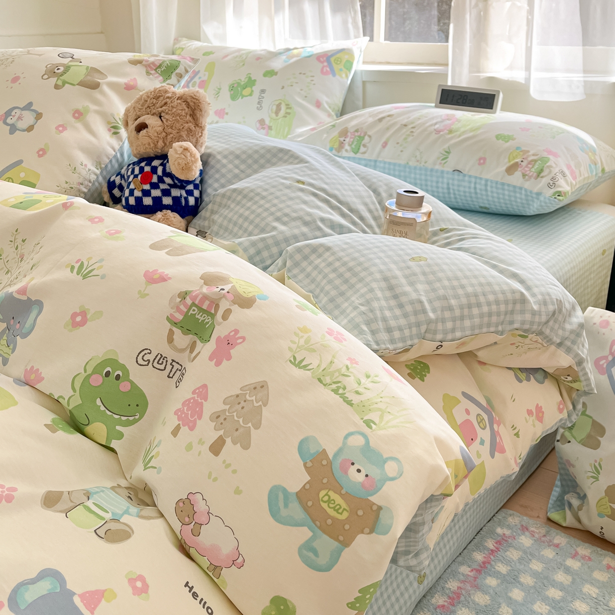 91家纺网 家纺一手货源 找家纺 吉象家纺 2026新款高支密全棉印花四件套 妙趣乐园