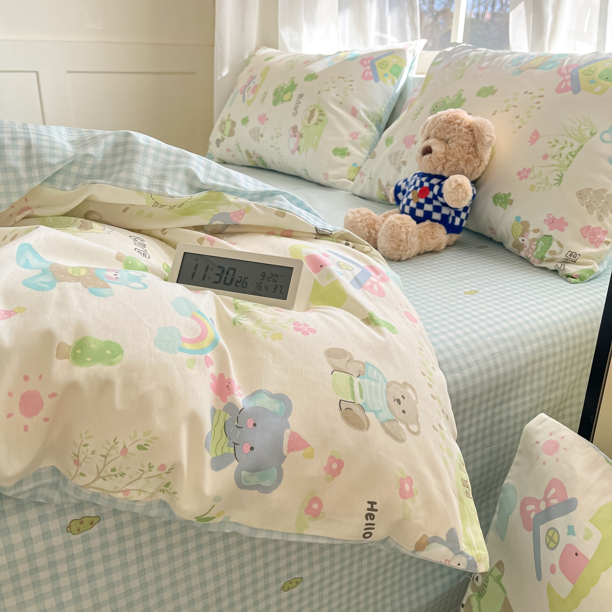 91家纺网 家纺一手货源 找家纺 吉象家纺 2026新款高支密全棉印花四件套 妙趣乐园