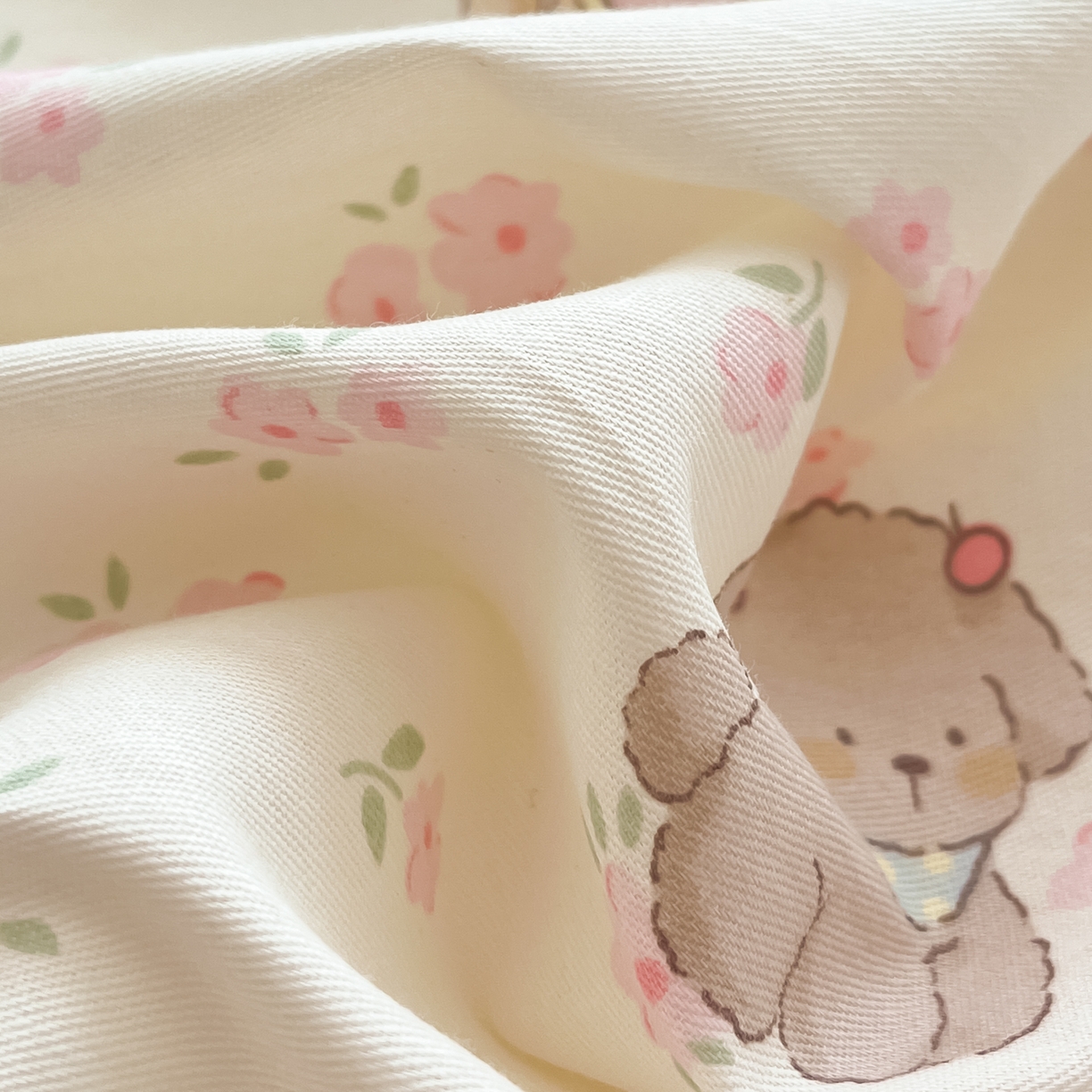 91家纺网 家纺一手货源 找家纺 吉象家纺 2026新款高支密全棉印花四件套 奶酪小可爱