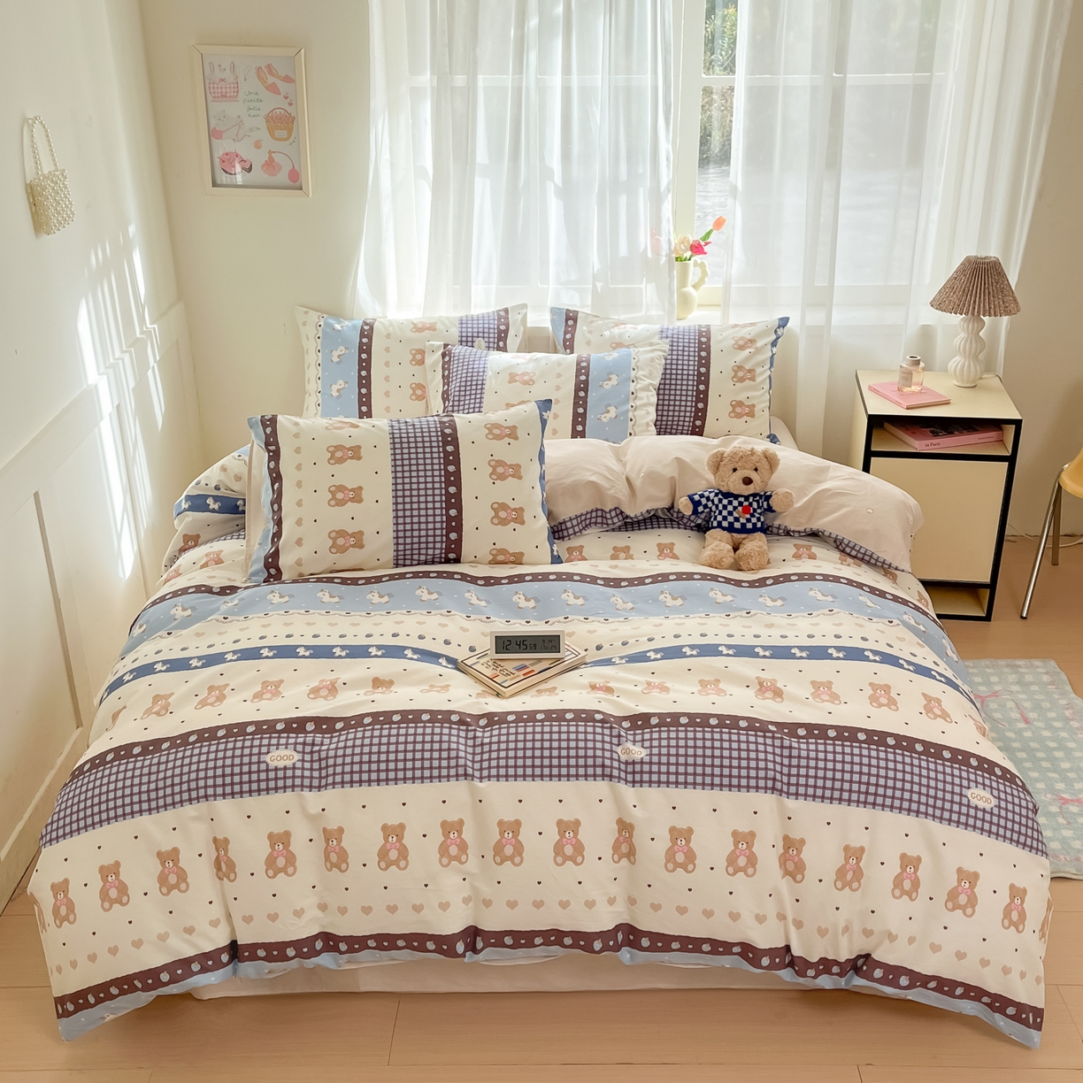 91家纺网 家纺一手货源 找家纺 吉象家纺 2026新款高支密全棉印花四件套 秋日乐园