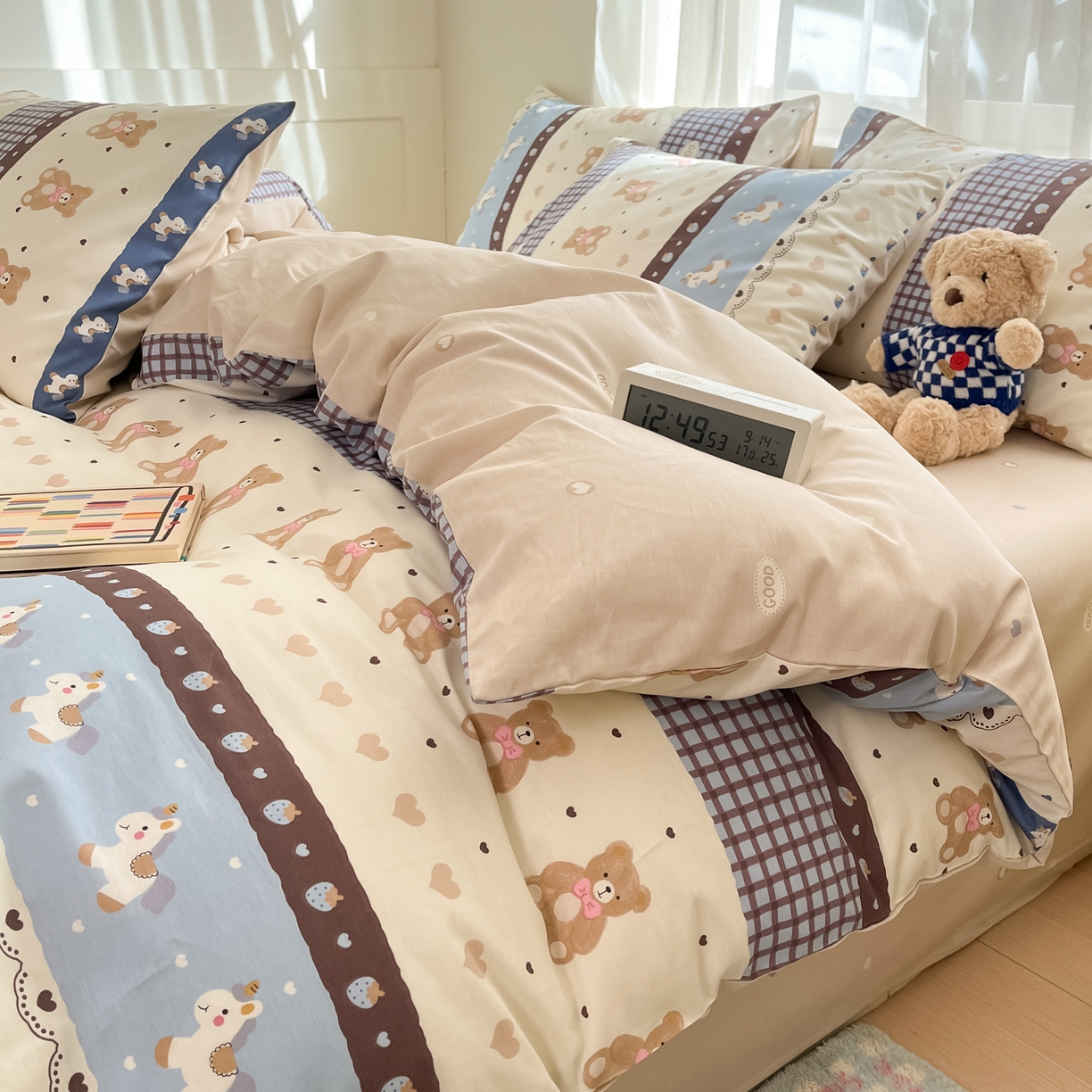 91家纺网 家纺一手货源 找家纺 吉象家纺 2026新款高支密全棉印花四件套 秋日乐园