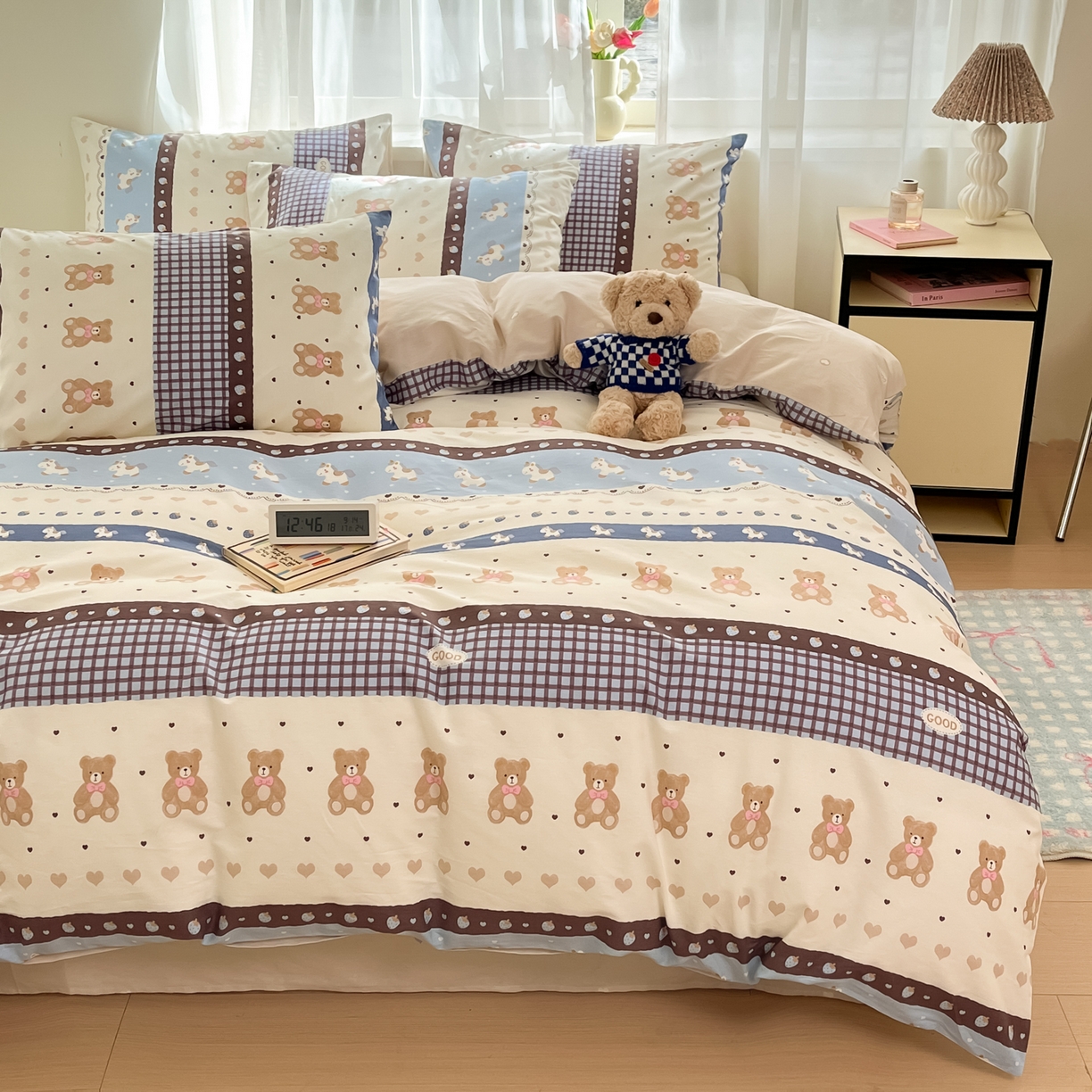 91家纺网 家纺一手货源 找家纺 吉象家纺 2026新款高支密全棉印花四件套 秋日乐园