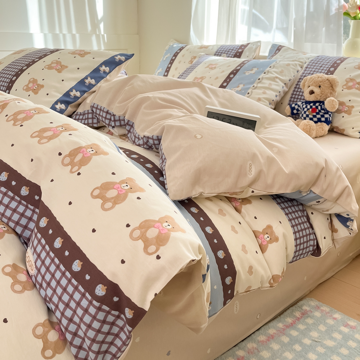 91家纺网 家纺一手货源 找家纺 吉象家纺 2026新款高支密全棉印花四件套 秋日乐园