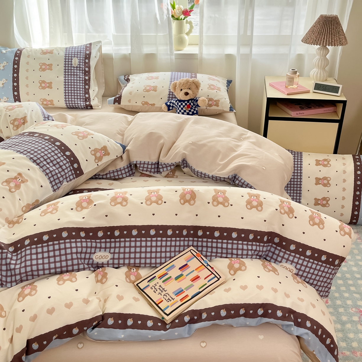 91家纺网 家纺一手货源 找家纺 吉象家纺 2026新款高支密全棉印花四件套 秋日乐园