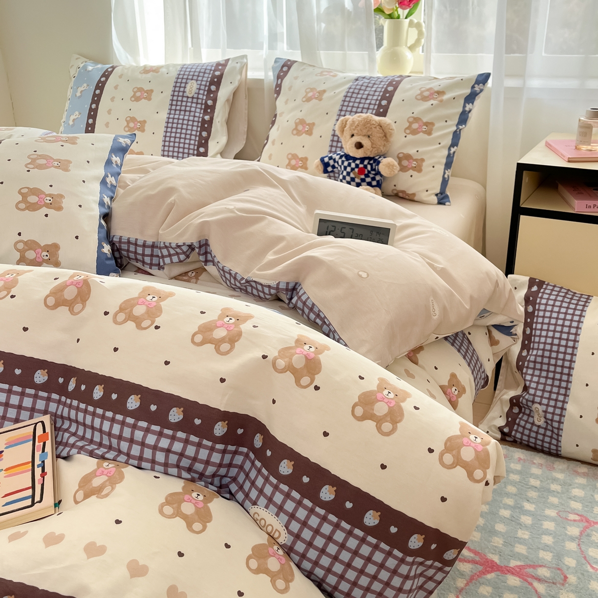 91家纺网 家纺一手货源 找家纺 吉象家纺 2026新款高支密全棉印花四件套 秋日乐园