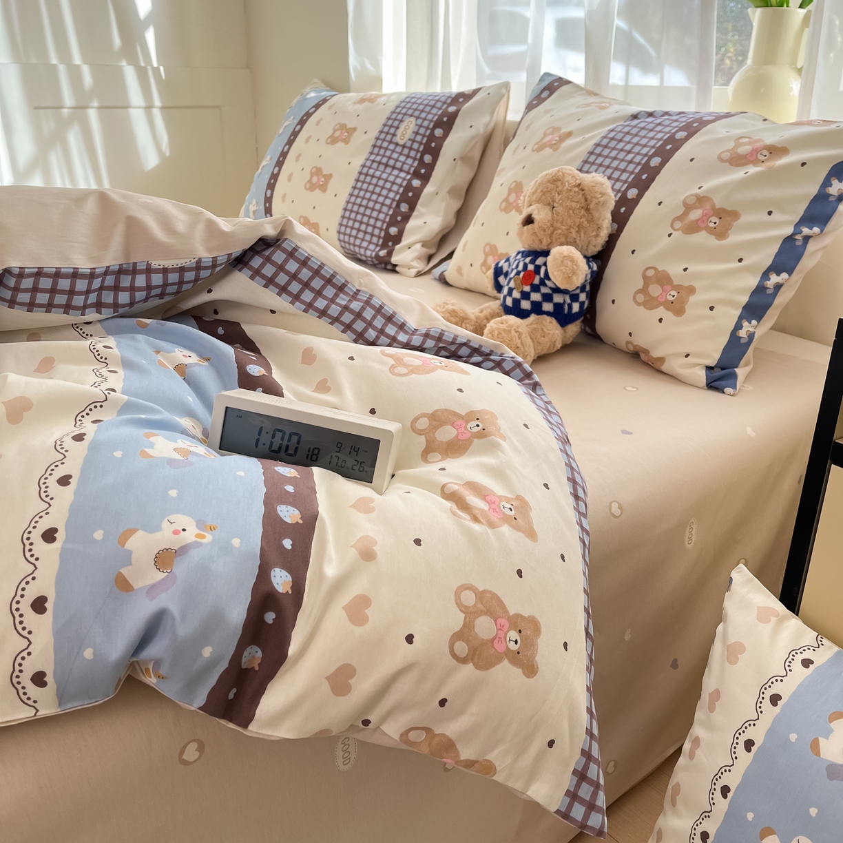 91家纺网 家纺一手货源 找家纺 吉象家纺 2026新款高支密全棉印花四件套 秋日乐园