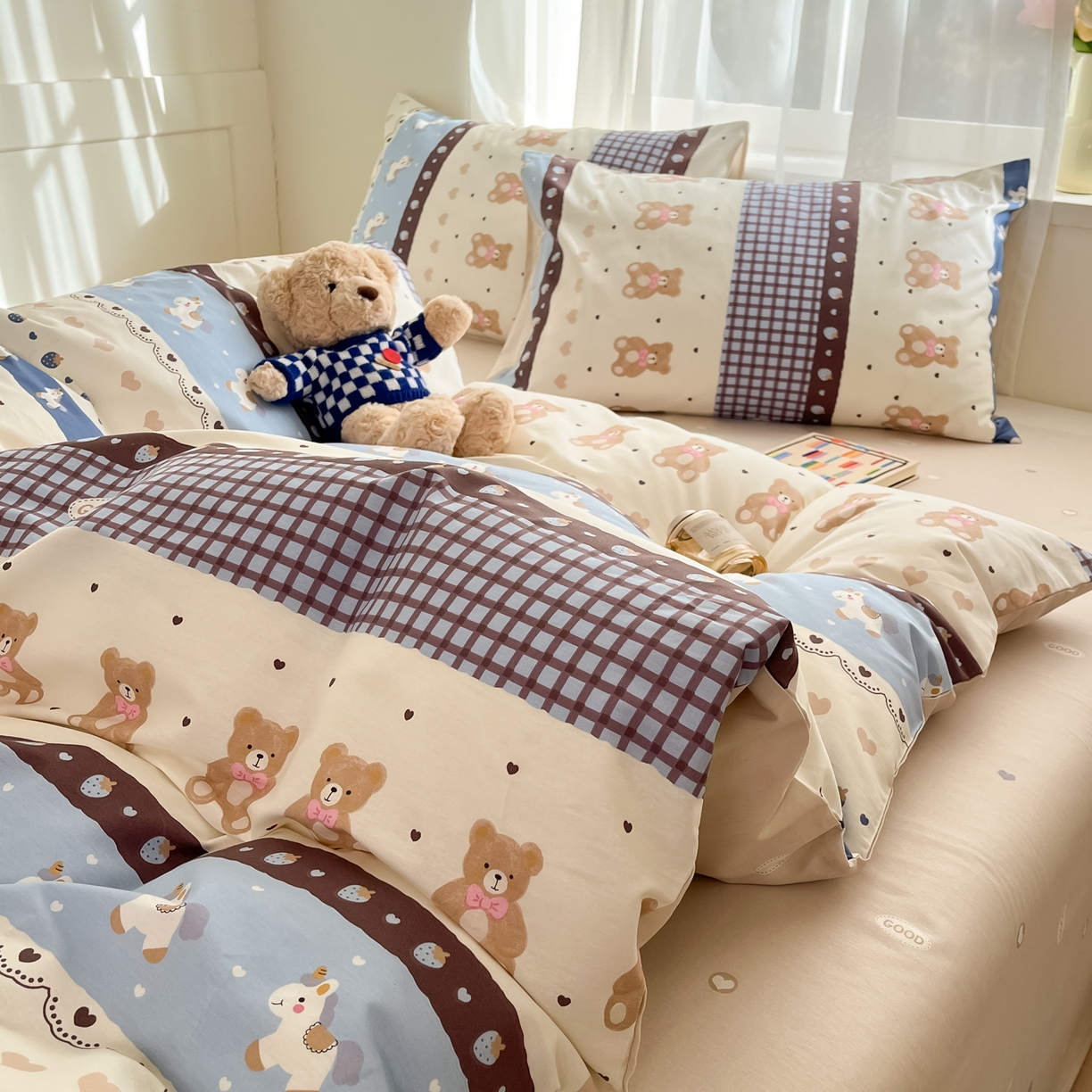 91家纺网 家纺一手货源 找家纺 吉象家纺 2026新款高支密全棉印花四件套 秋日乐园