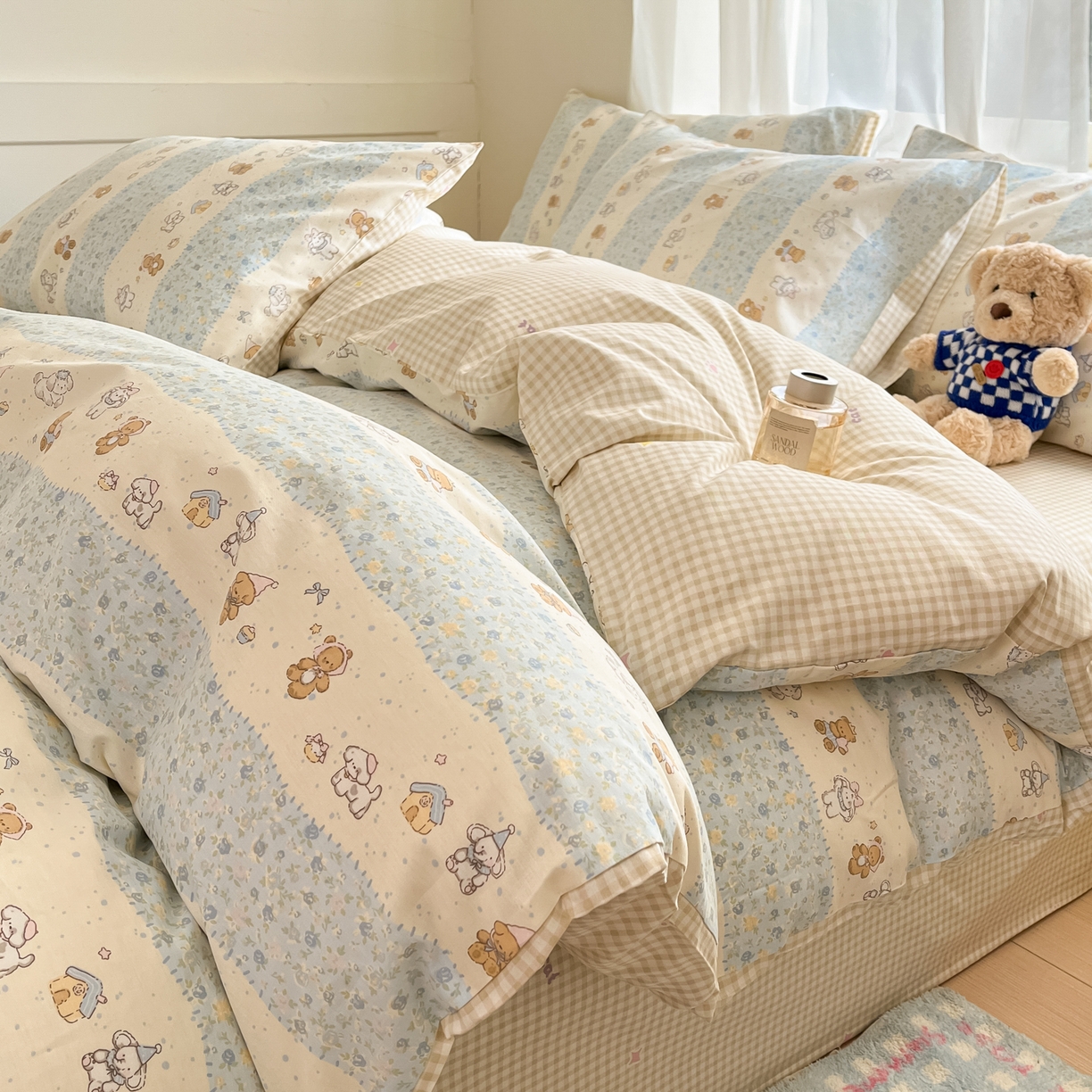 吉象家纺 2026新款高支密全棉印花四件套 三小只