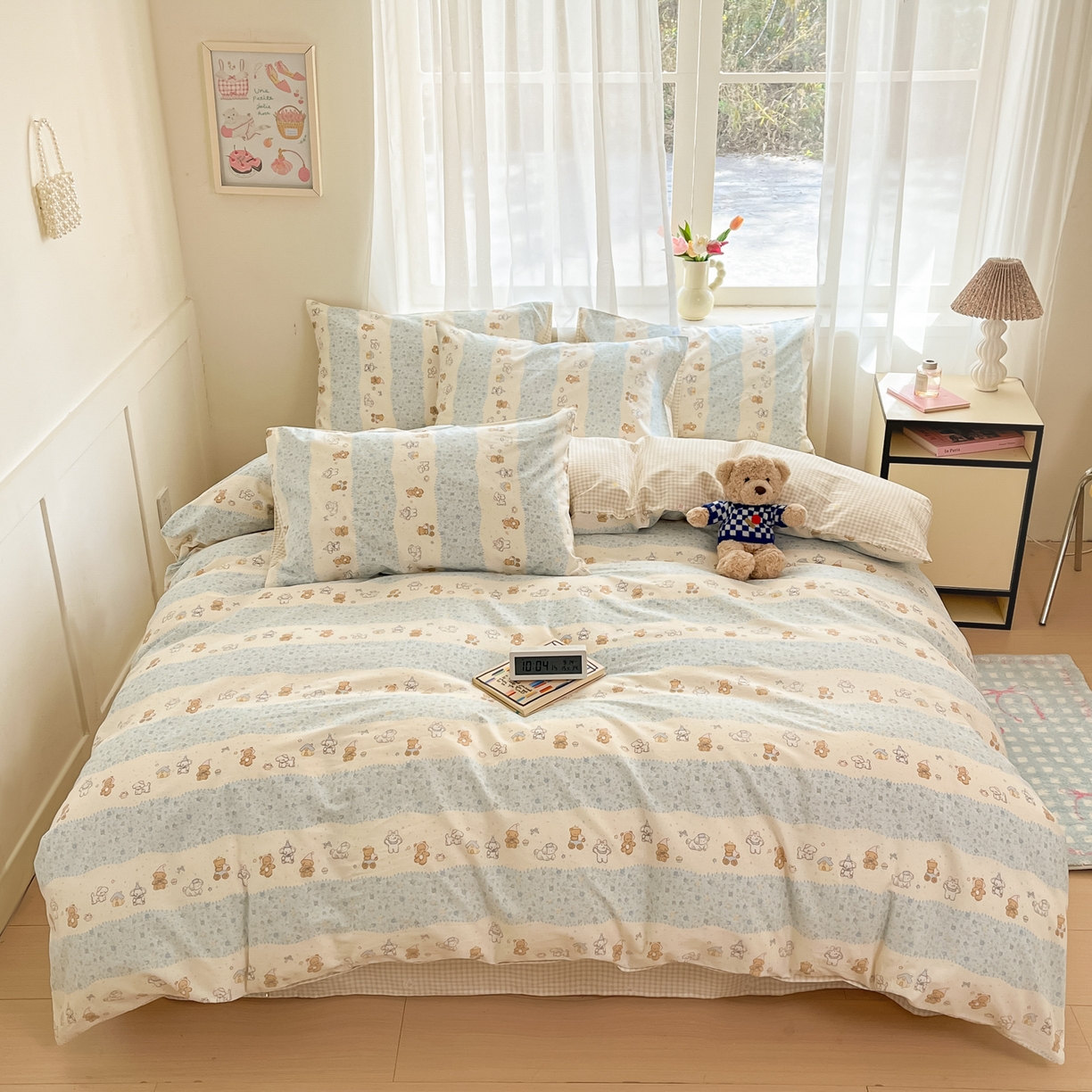 91家纺网 家纺一手货源 找家纺 吉象家纺 2026新款高支密全棉印花四件套 三小只