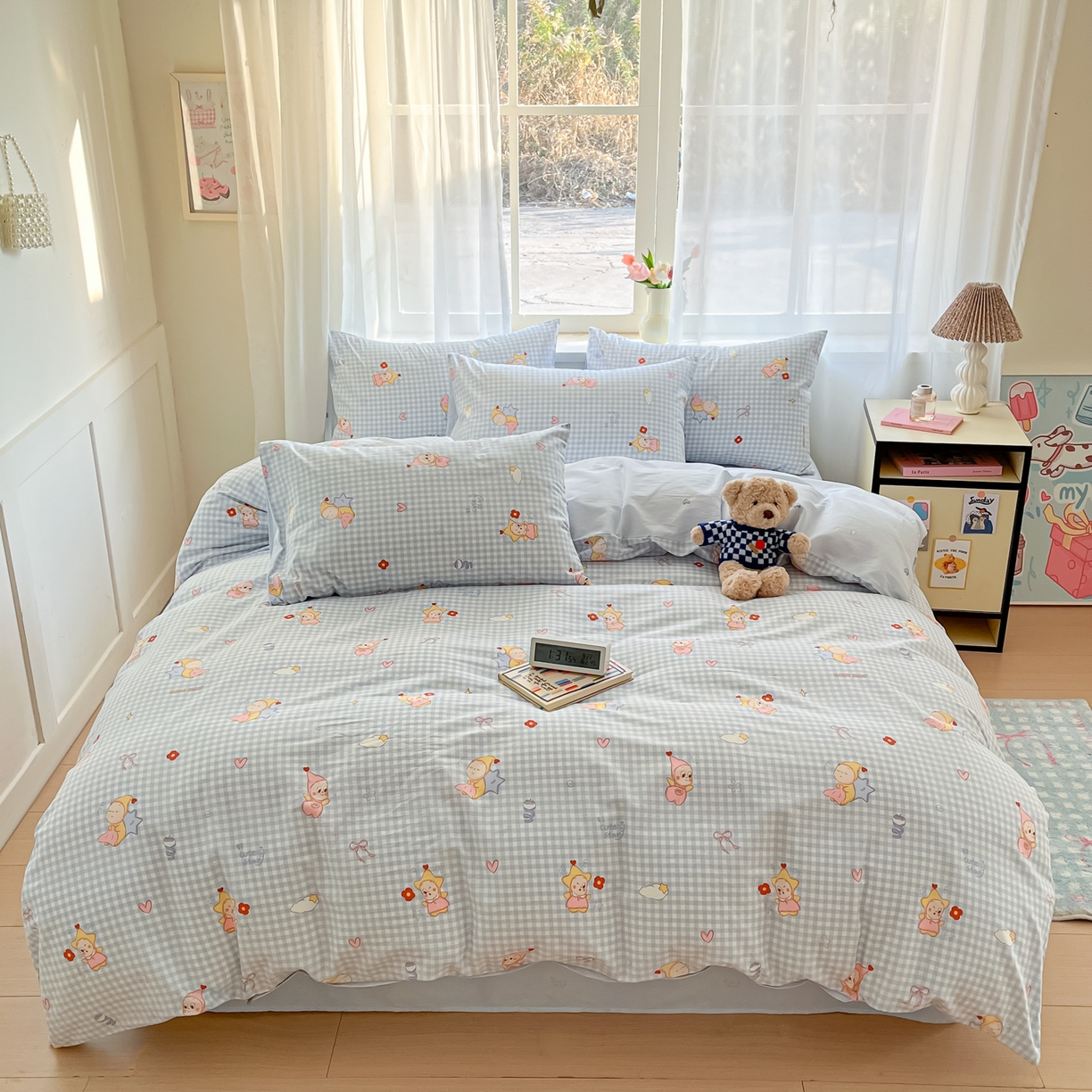 91家纺网 家纺一手货源 找家纺 吉象家纺 2026新款高支密全棉印花四件套 甜梦小精灵