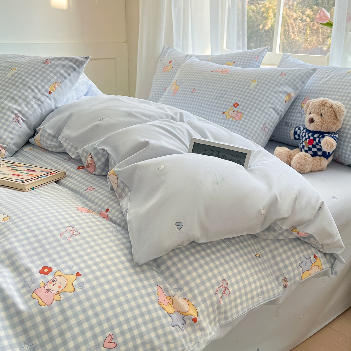 91家纺网 家纺一手货源 找家纺 吉象家纺 2026新款高支密全棉印花四件套 甜梦小精灵