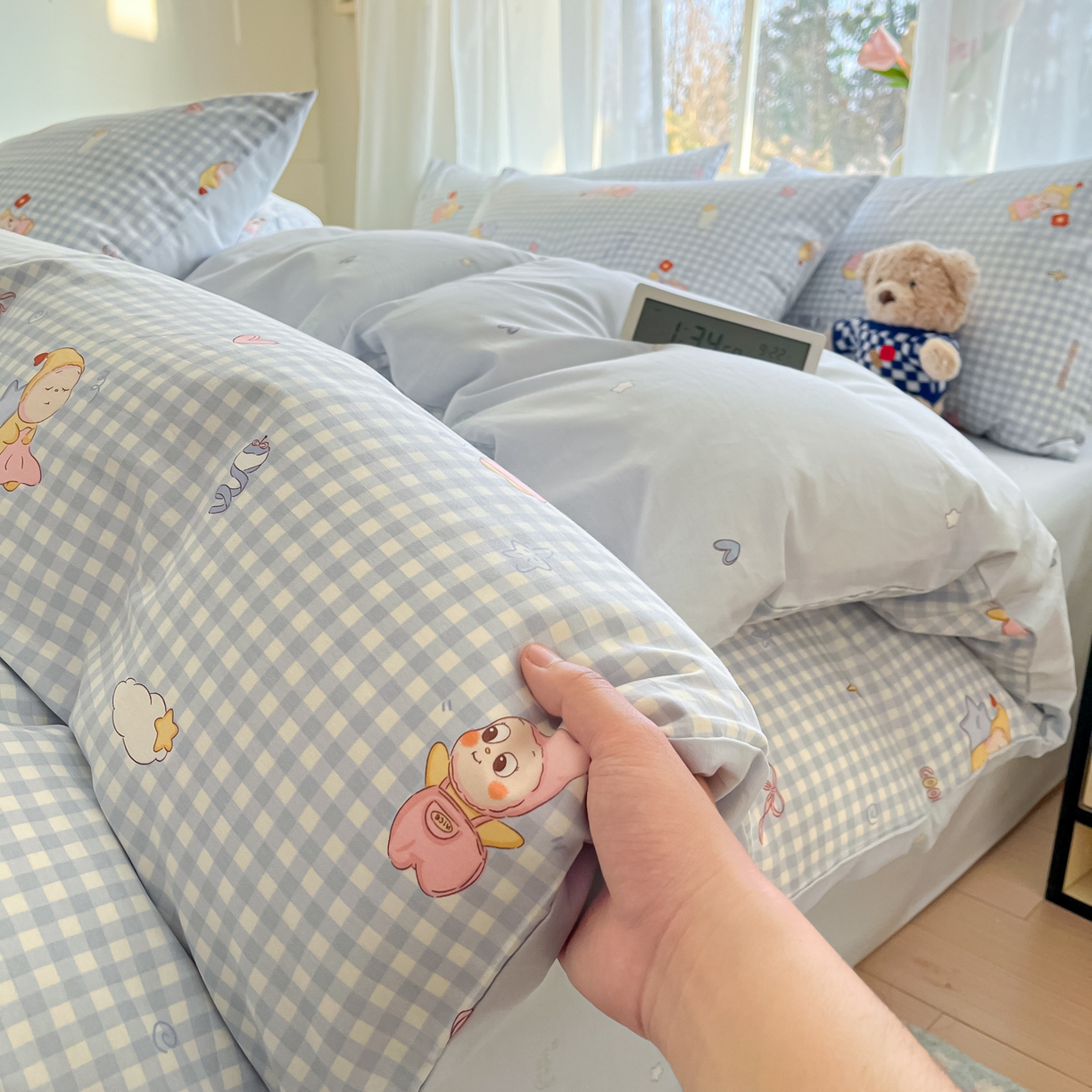 91家纺网 家纺一手货源 找家纺 吉象家纺 2026新款高支密全棉印花四件套 甜梦小精灵