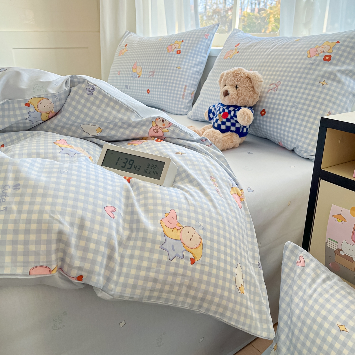 91家纺网 家纺一手货源 找家纺 吉象家纺 2026新款高支密全棉印花四件套 甜梦小精灵