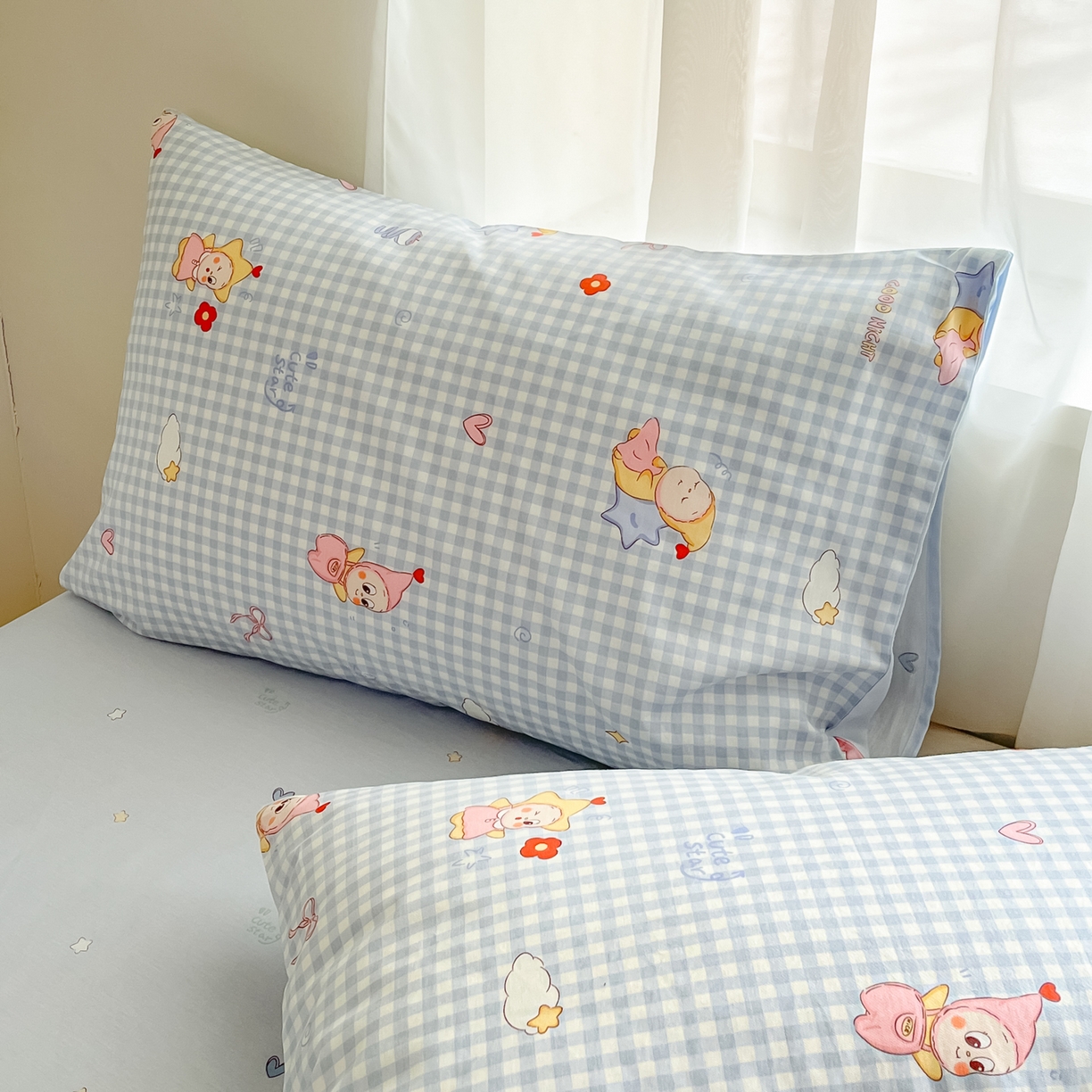 91家纺网 家纺一手货源 找家纺 吉象家纺 2026新款高支密全棉印花四件套 甜梦小精灵