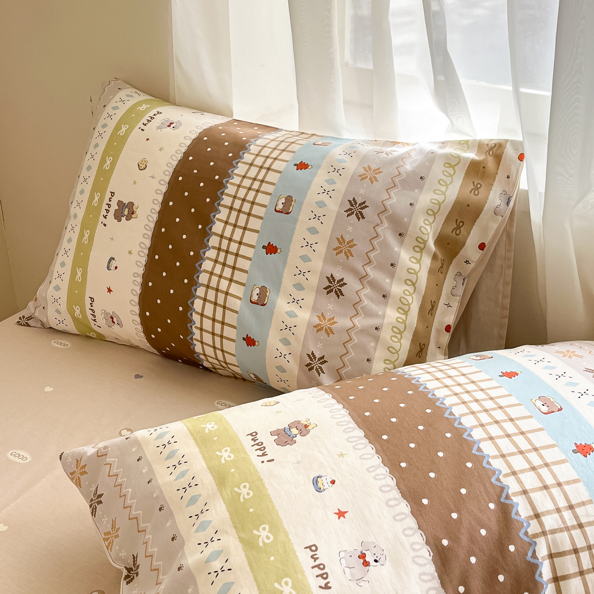 91家纺网 家纺一手货源 找家纺 吉象家纺 2026新款高支密全棉印花四件套 童年小事