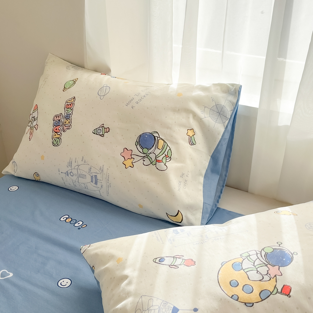 91家纺网 家纺一手货源 找家纺 吉象家纺 2026新款高支密全棉印花四件套 星际仔仔