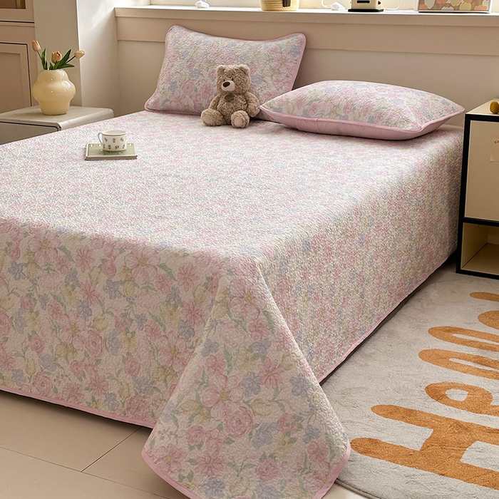 91家纺网 家纺一手货源 找家纺 绵庭家纺 2025新款双面全棉夹棉床盖 荆棘诗