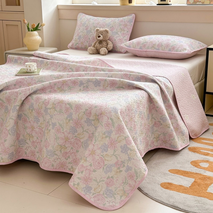 91家纺网 家纺一手货源 找家纺 绵庭家纺 2025新款双面全棉夹棉床盖 荆棘诗