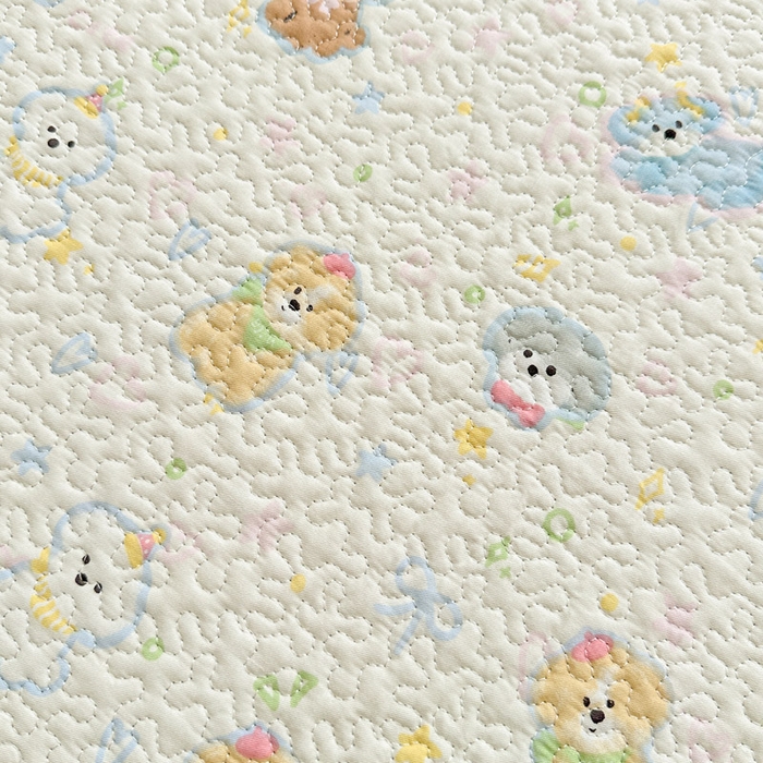 91家纺网 家纺一手货源 找家纺 绵庭家纺 2025新款双面全棉夹棉床盖 童趣绘彩