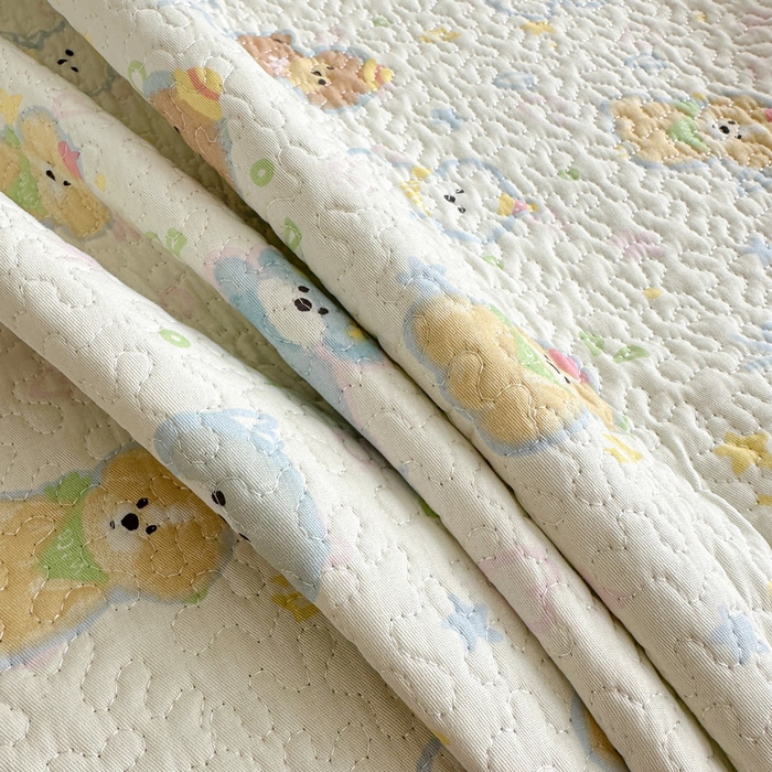 91家纺网 家纺一手货源 找家纺 绵庭家纺 2025新款双面全棉夹棉床盖 童趣绘彩