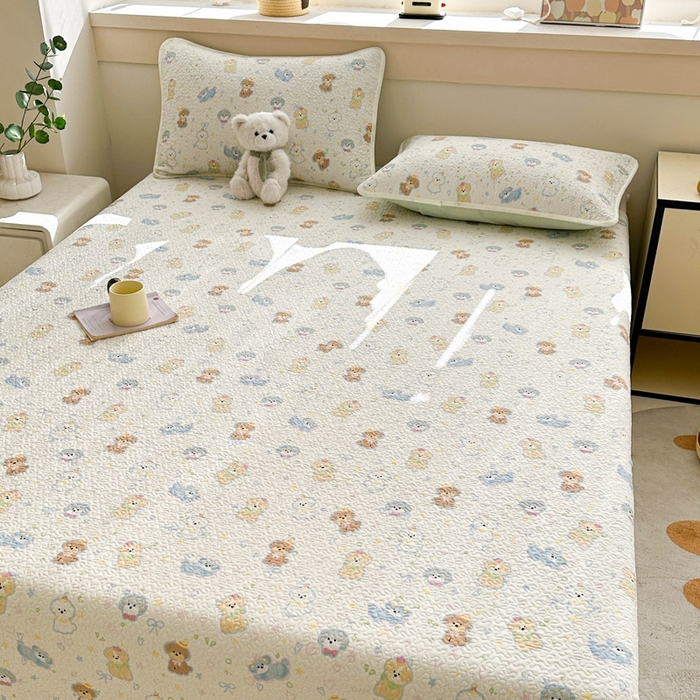 91家纺网 家纺一手货源 找家纺 绵庭家纺 2025新款双面全棉夹棉床盖 童趣绘彩