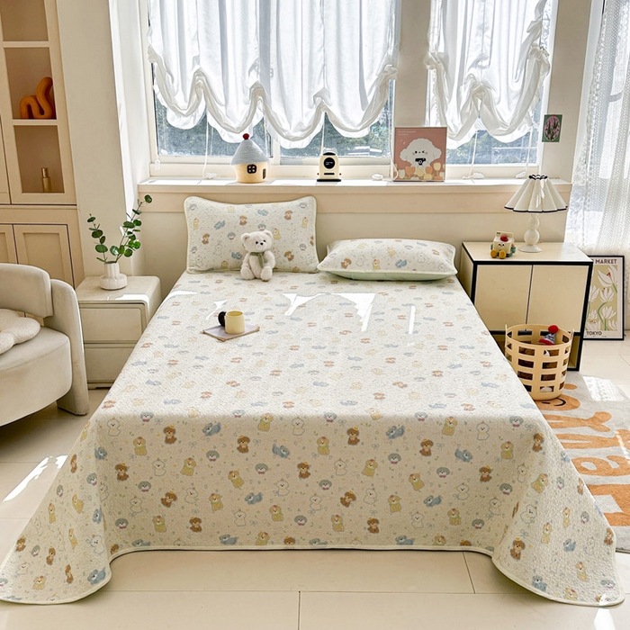 绵庭家纺 2025新款双面全棉夹棉床盖 童趣绘彩