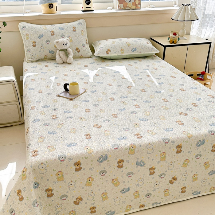 91家纺网 家纺一手货源 找家纺 绵庭家纺 2025新款双面全棉夹棉床盖 童趣绘彩