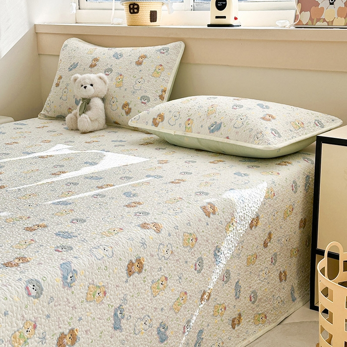 91家纺网 家纺一手货源 找家纺 绵庭家纺 2025新款双面全棉夹棉床盖 童趣绘彩