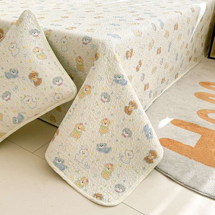 91家纺网 家纺一手货源 找家纺 绵庭家纺 2025新款双面全棉夹棉床盖 童趣绘彩