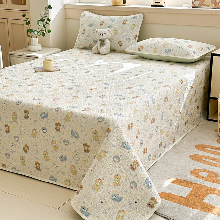 91家纺网 家纺一手货源 找家纺 绵庭家纺 2025新款双面全棉夹棉床盖 童趣绘彩