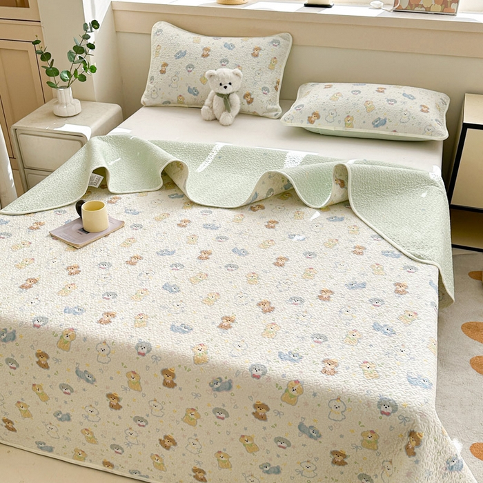 91家纺网 家纺一手货源 找家纺 绵庭家纺 2025新款双面全棉夹棉床盖 童趣绘彩