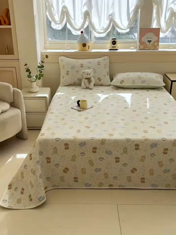 91家纺网 家纺一手货源 找家纺 绵庭家纺 2025新款双面全棉夹棉床盖 童趣绘彩