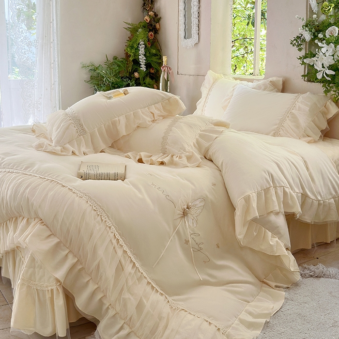 91家纺网 家纺一手货源 找家纺 （总）乐朵家居 2026新款 蝴蝶仙子 全棉磨毛床单款床盖款四件套（控价 床单款298 床盖款358）