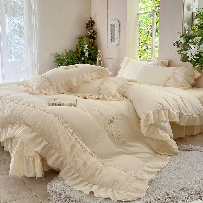 91家纺网 家纺一手货源 找家纺 （总）乐朵家居 2026新款 蝴蝶仙子 全棉磨毛床单款床盖款四件套（控价 床单款298 床盖款358）