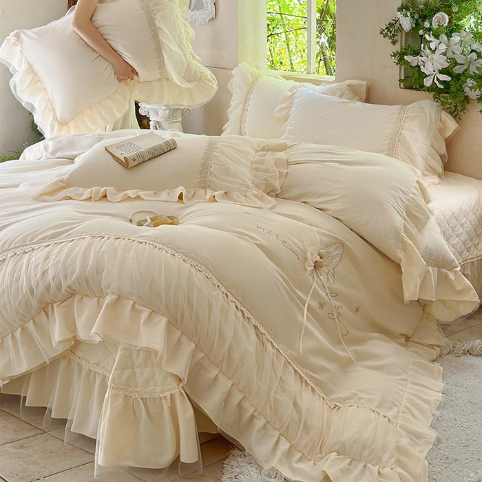 91家纺网 家纺一手货源 找家纺 （总）乐朵家居 2026新款 蝴蝶仙子 全棉磨毛床单款床盖款四件套（控价 床单款298 床盖款358）