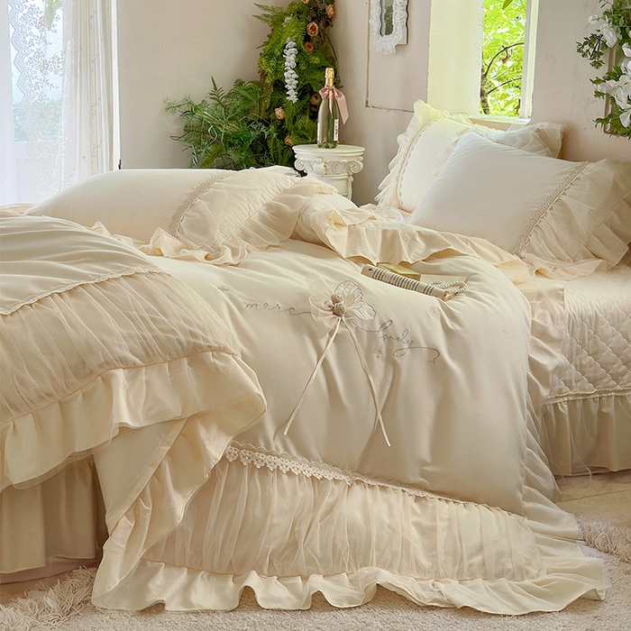 91家纺网 家纺一手货源 找家纺 （总）乐朵家居 2026新款 蝴蝶仙子 全棉磨毛床单款床盖款四件套（控价 床单款298 床盖款358）