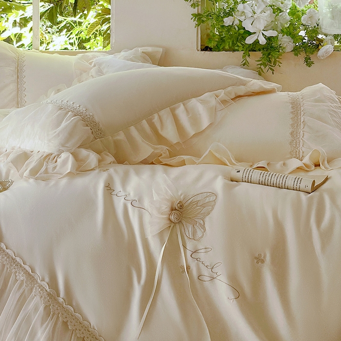 91家纺网 家纺一手货源 找家纺 （总）乐朵家居 2026新款 蝴蝶仙子 全棉磨毛床单款床盖款四件套（控价 床单款298 床盖款358）