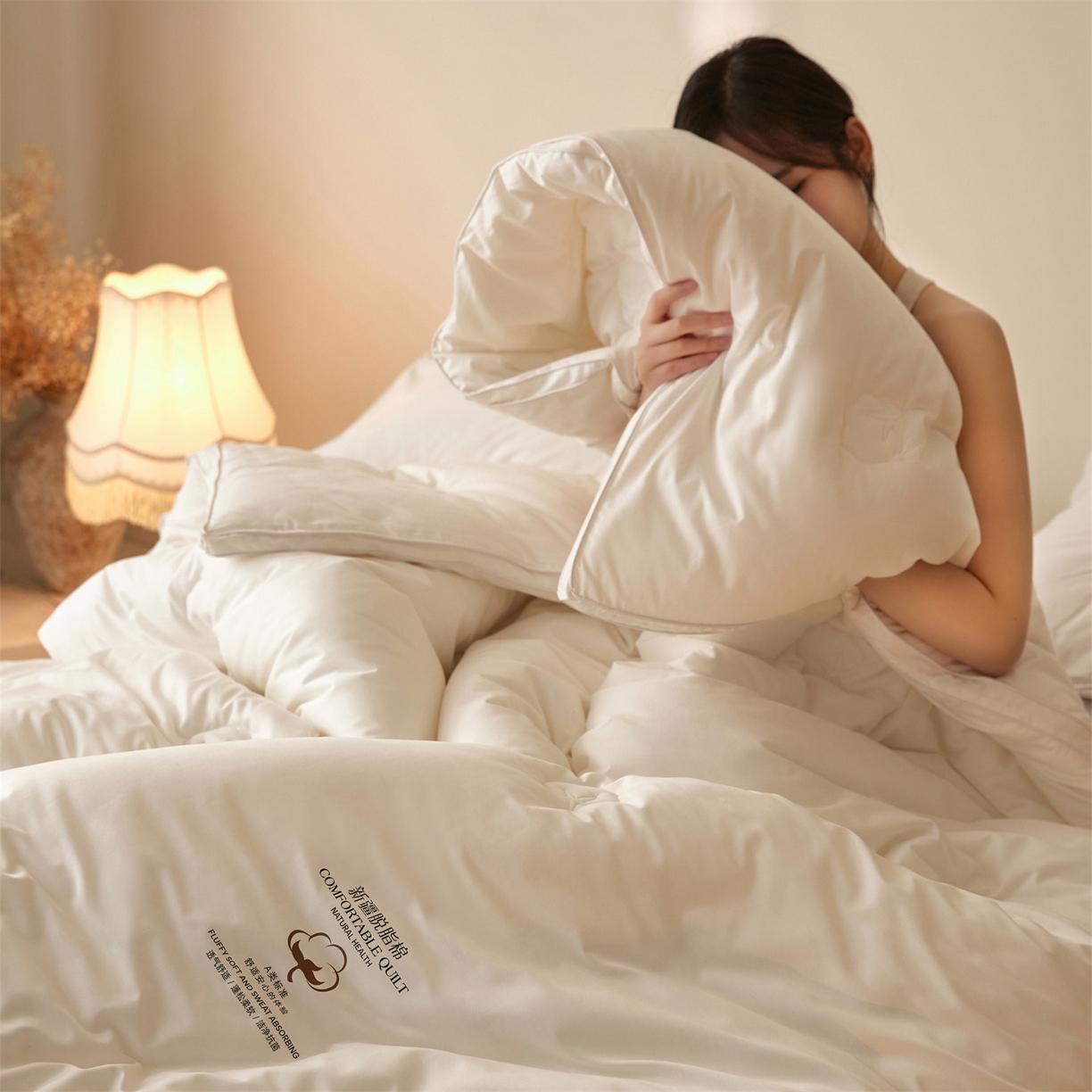 91家纺网 家纺一手货源 找家纺 （总）头等舱 2026新款全棉A类（7A抗菌）脱脂100%棉花被（模特图）