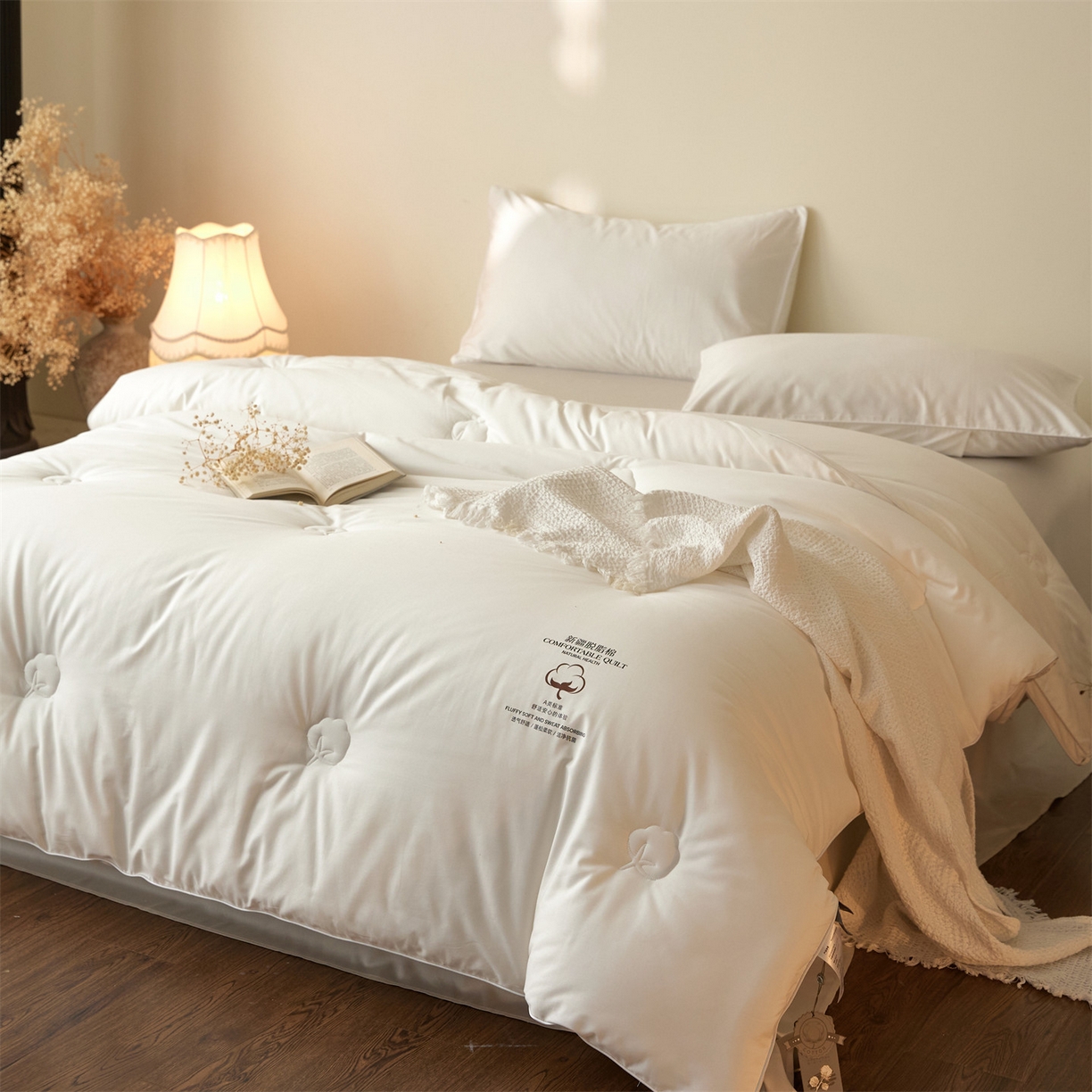 91家纺网 家纺一手货源 找家纺 （总）头等舱 2026新款全棉A类（7A抗菌）脱脂100%棉花被（空镜图）