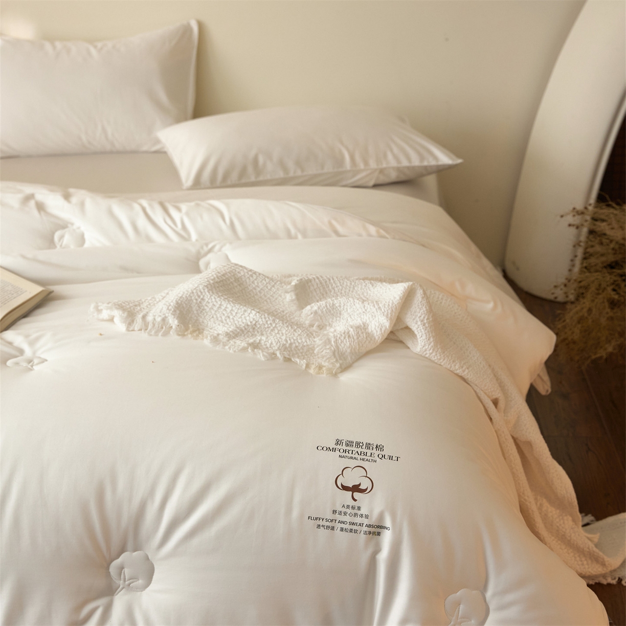 91家纺网 家纺一手货源 找家纺 （总）头等舱 2026新款全棉A类（7A抗菌）脱脂100%棉花被（空镜图）