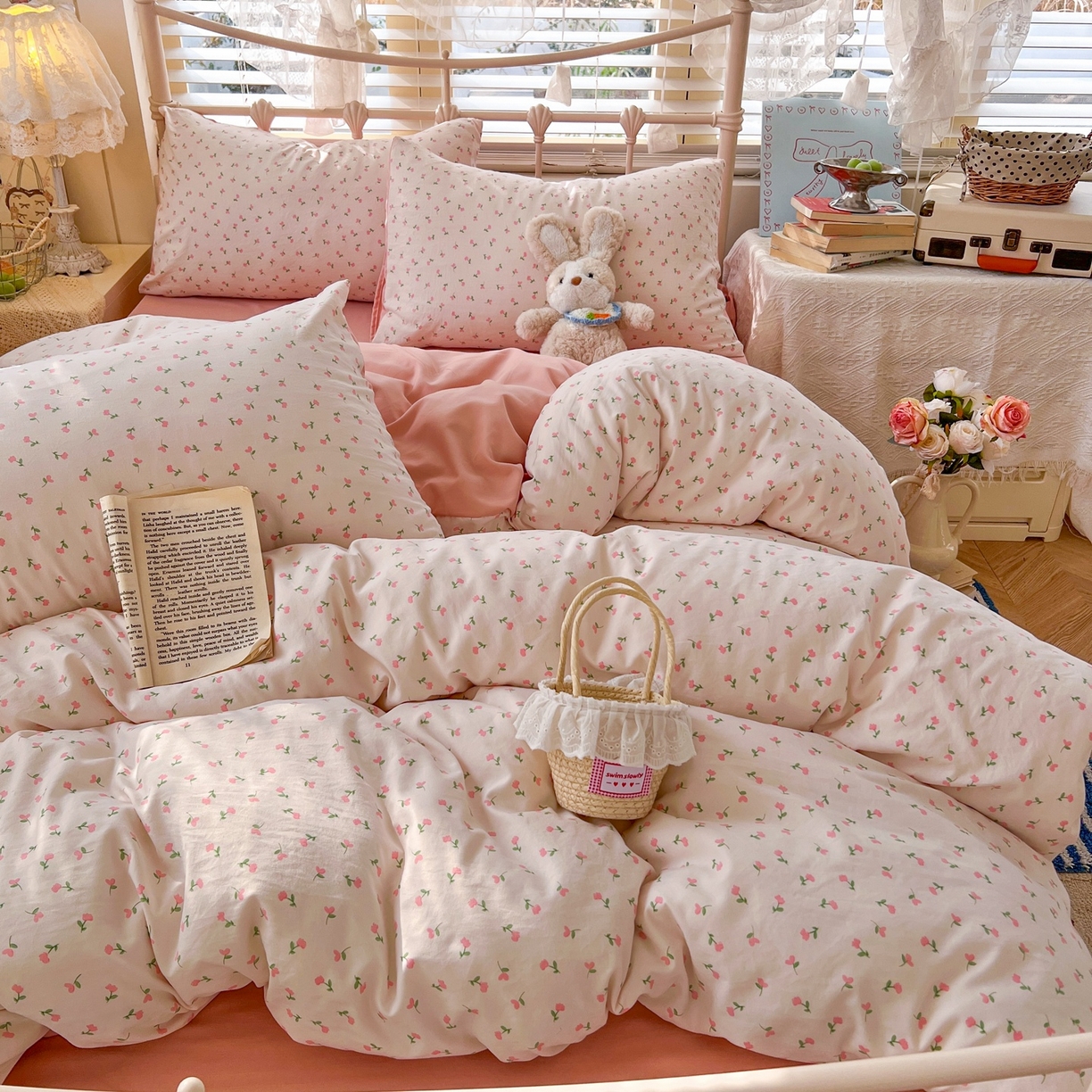 91家纺网 家纺一手货源 找家纺 （总）玉海棠家纺 2026新款古法水洗仿棉云感纱四件套