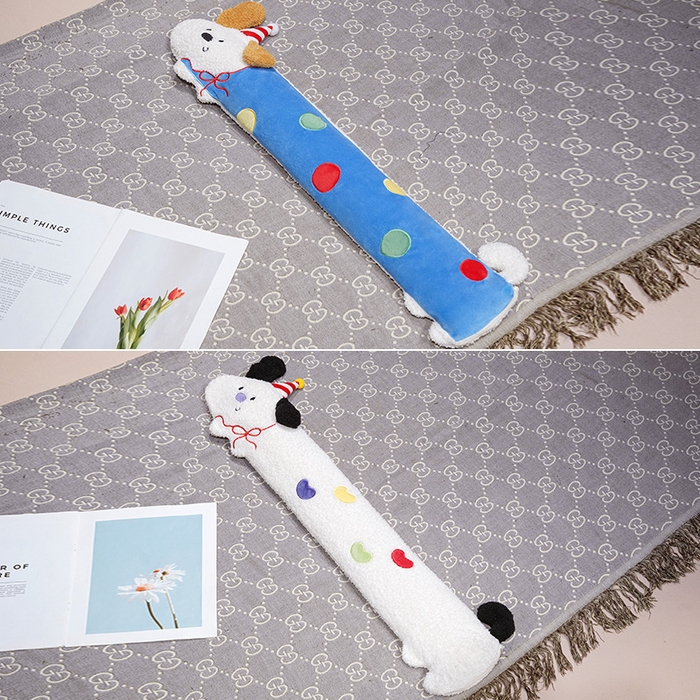 91家纺网 家纺一手货源 找家纺 仟亿莱 2026新款翘耳小狗注水长条热水袋 注水波点狗