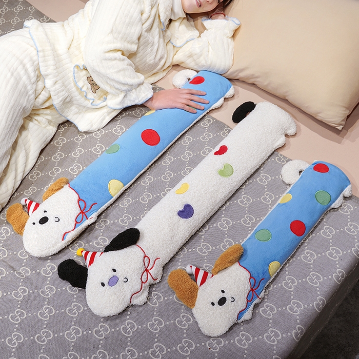 91家纺网 家纺一手货源 找家纺 仟亿莱 2026新款翘耳小狗注水长条热水袋 注水糖豆狗