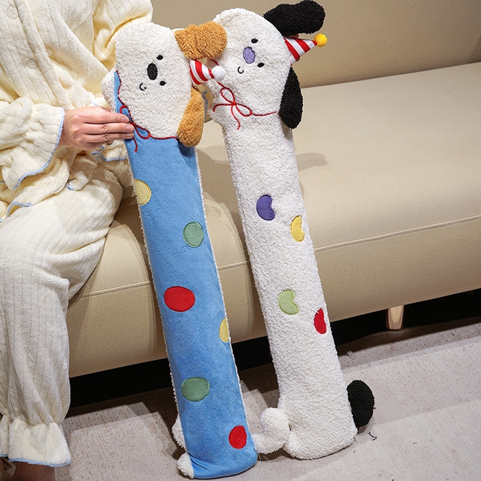 91家纺网 家纺一手货源 找家纺 仟亿莱 2026新款翘耳小狗注水长条热水袋 组合图仅供展示不可下单